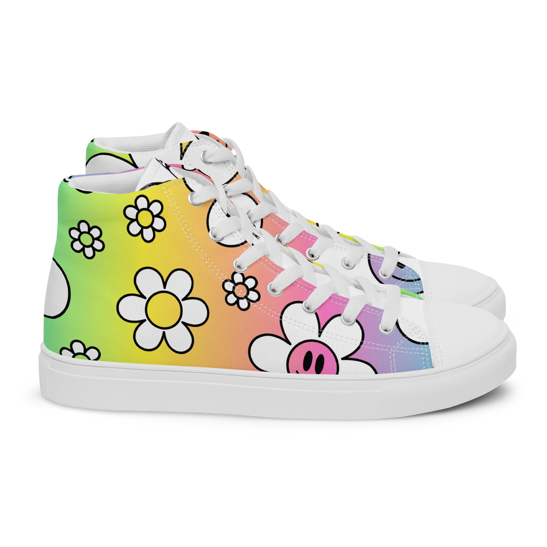 Sneakers alte in tela da donna FLOWER SMILE - Gufetto Brand 