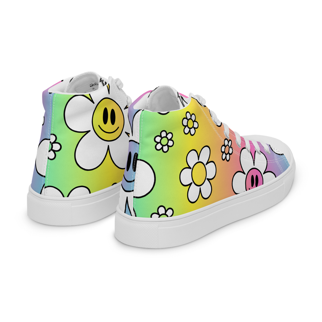 Sneakers alte in tela da donna FLOWER SMILE - Gufetto Brand 