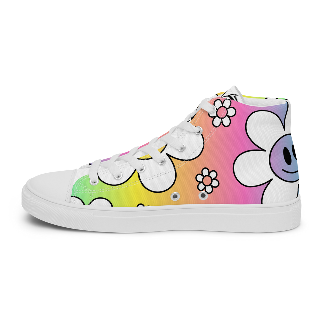 Sneakers alte in tela da donna FLOWER SMILE - Gufetto Brand 